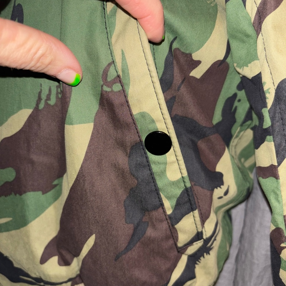 Size XXS - $795 RAG & BONE Bomber Flight Shearling Trimmed Collar Camo Jacket - Picture 9 of 9